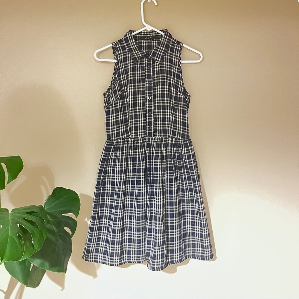 Ark & Co. Plaid Sleeveless Dress Sz S
